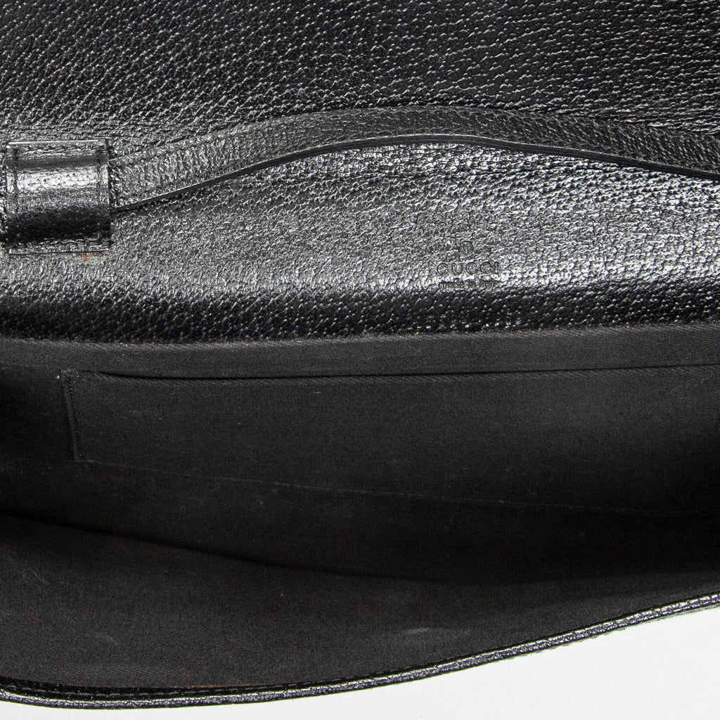 Shoulder Bag Bamboo Clutch Black Monogrammed Canvas