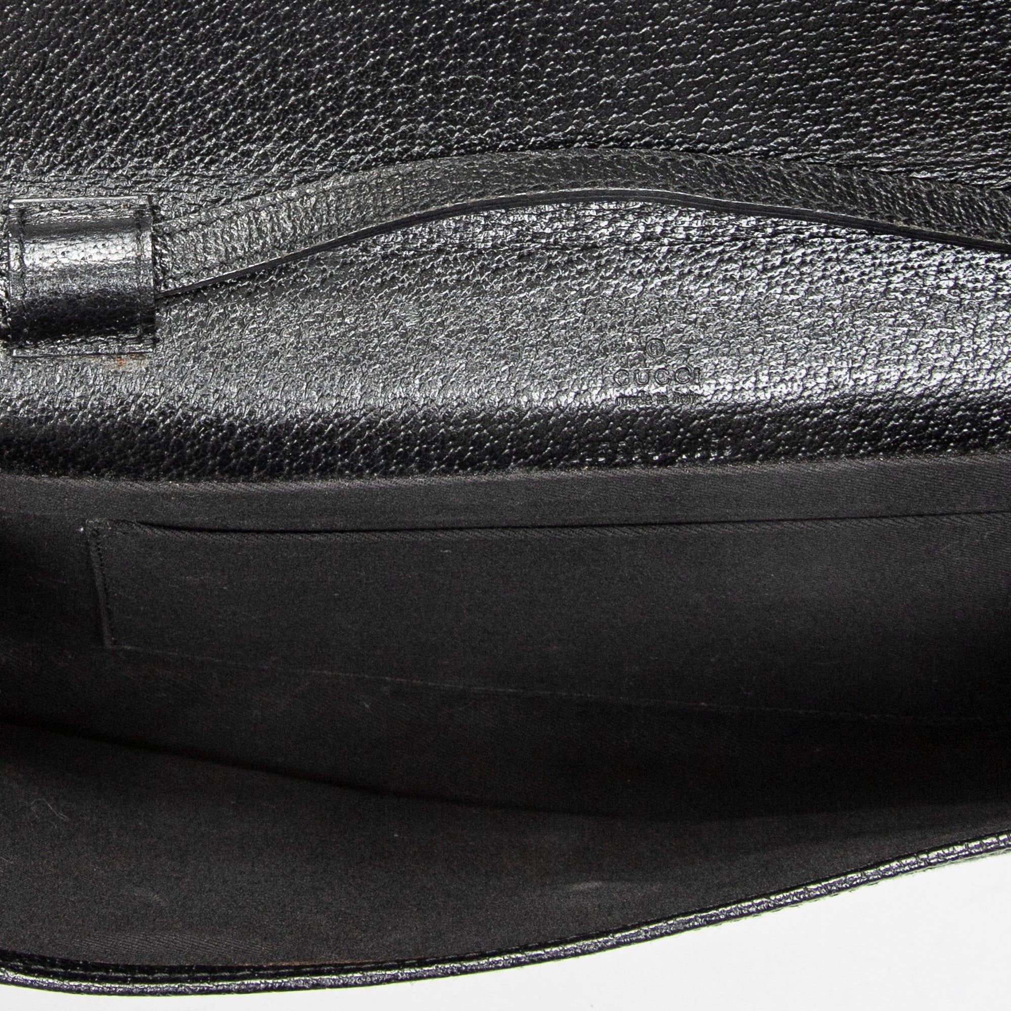 Shoulder Bag Bamboo Clutch Black Monogrammed Canvas