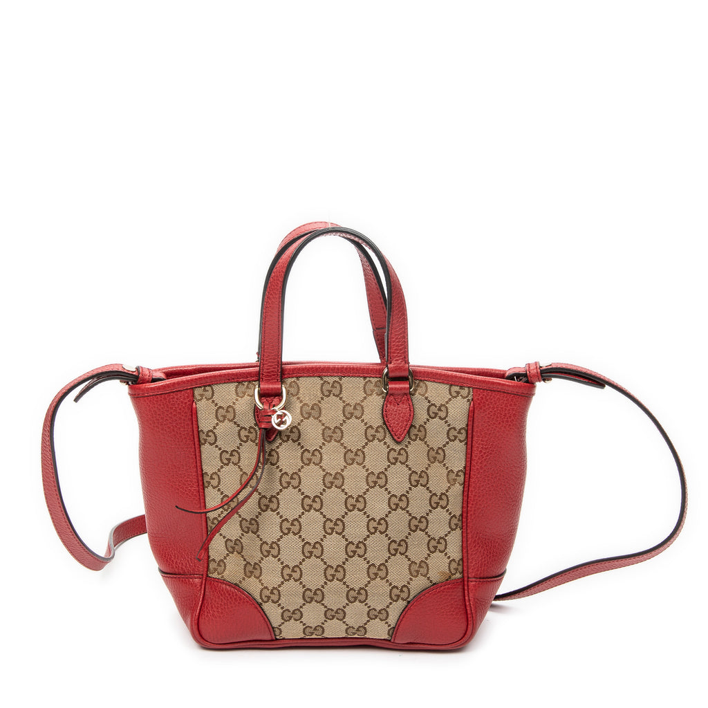 Shoulder Bag Small Bree Tote Red Monogrammed Canvas