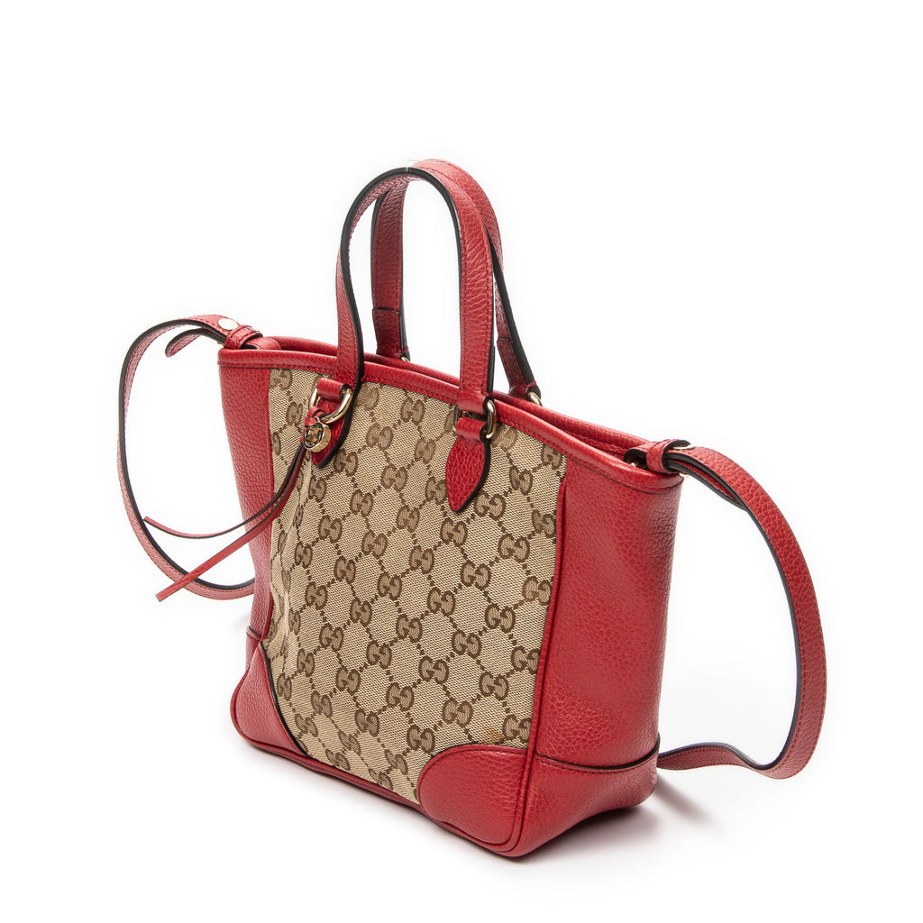 Shoulder Bag Small Bree Tote Red Monogrammed Canvas