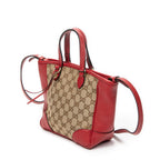Shoulder Bag Small Bree Tote Red Monogrammed Canvas
