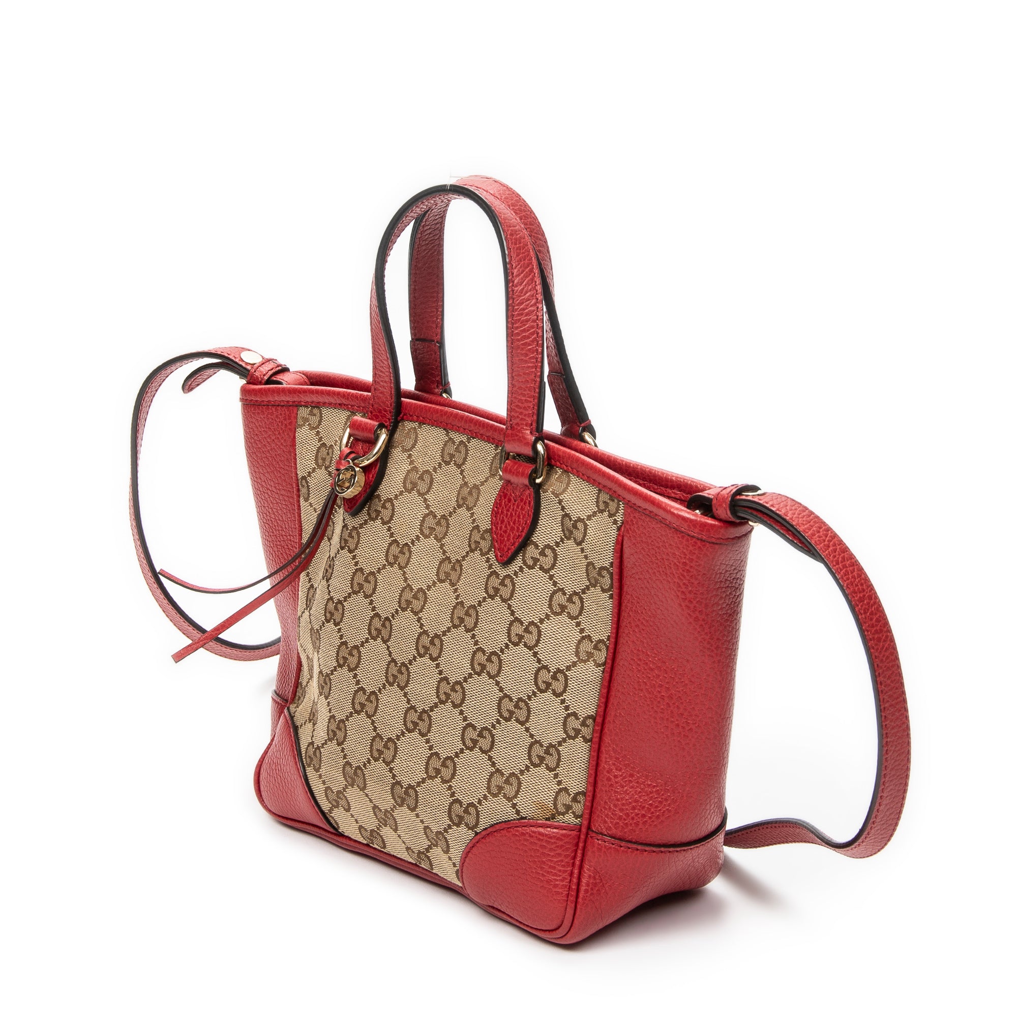 Shoulder Bag Small Bree Tote Red Monogrammed Canvas