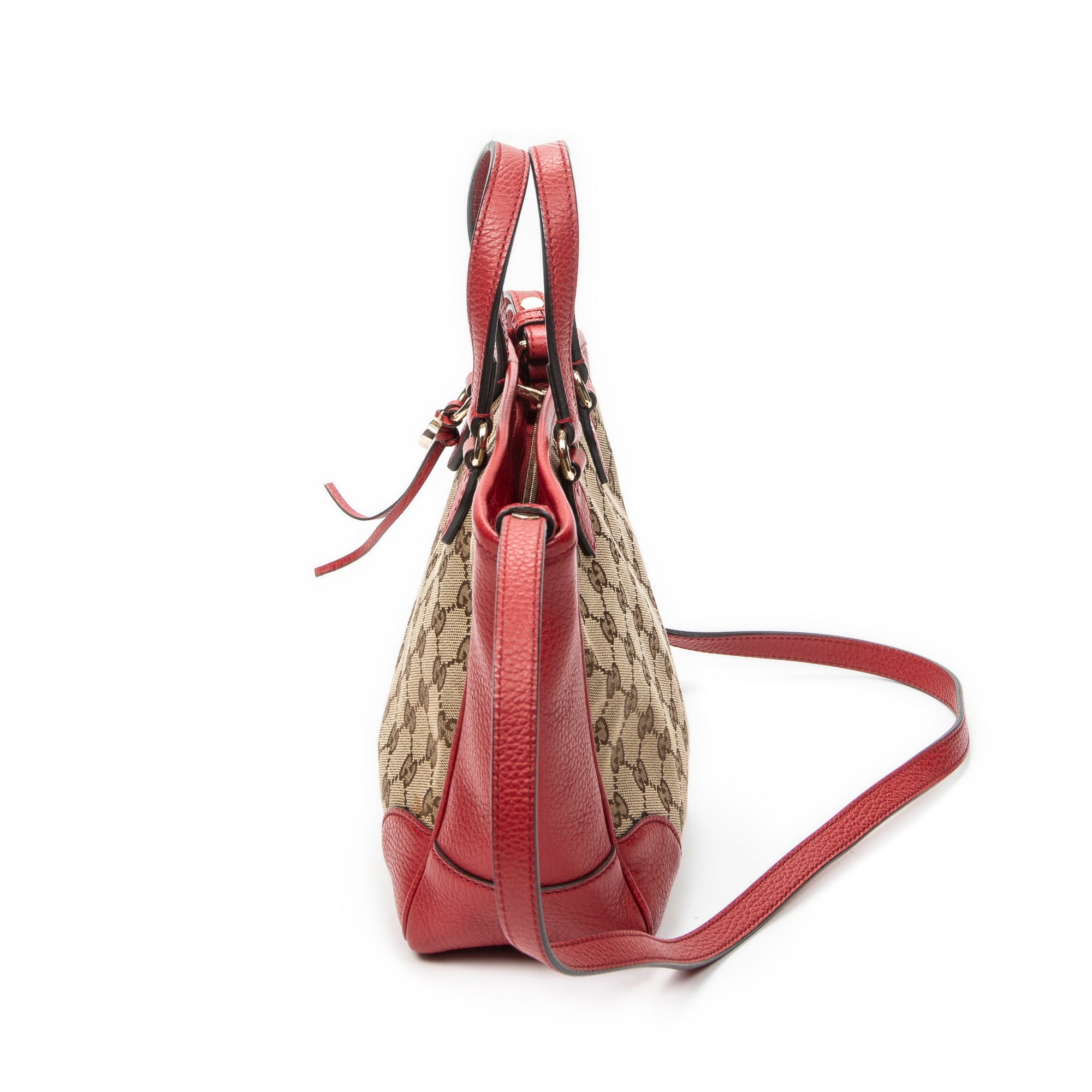 Shoulder Bag Small Bree Tote Red Monogrammed Canvas
