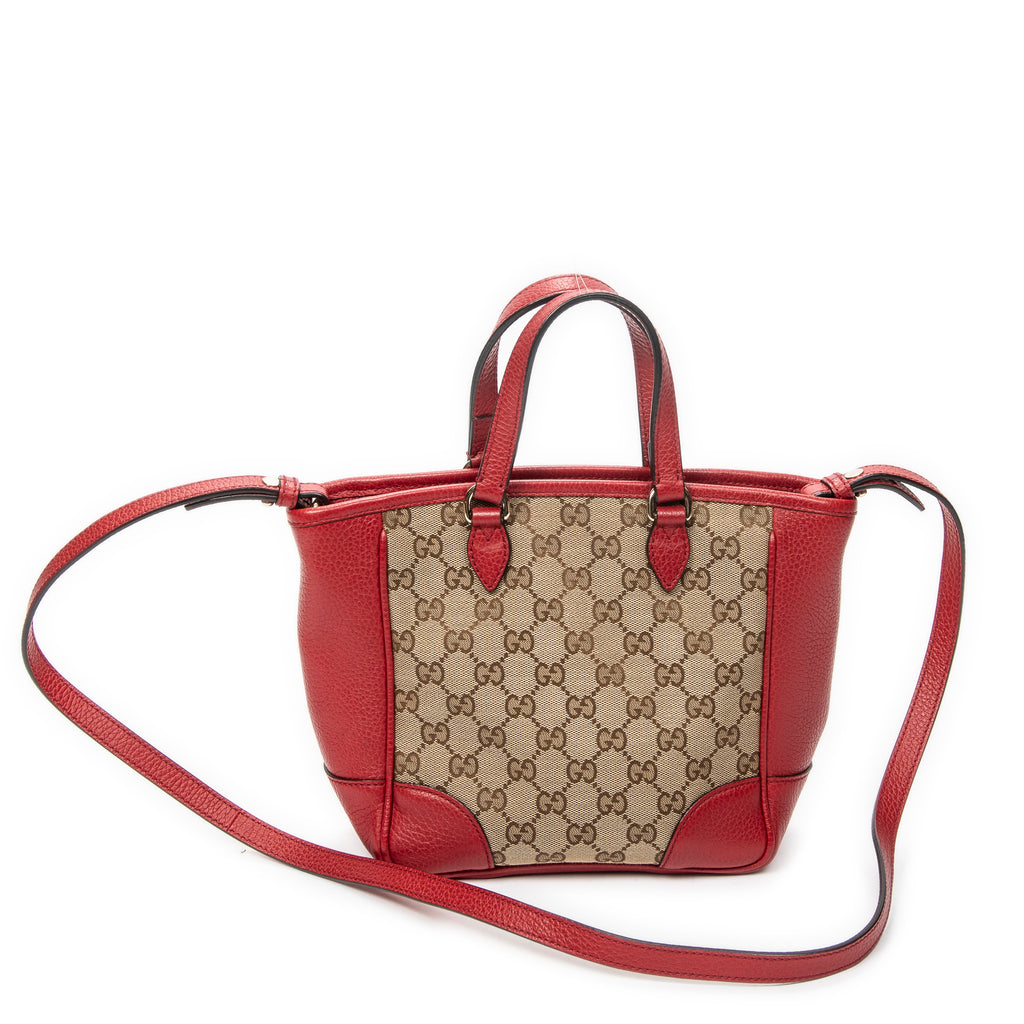 Shoulder Bag Small Bree Tote Red Monogrammed Canvas