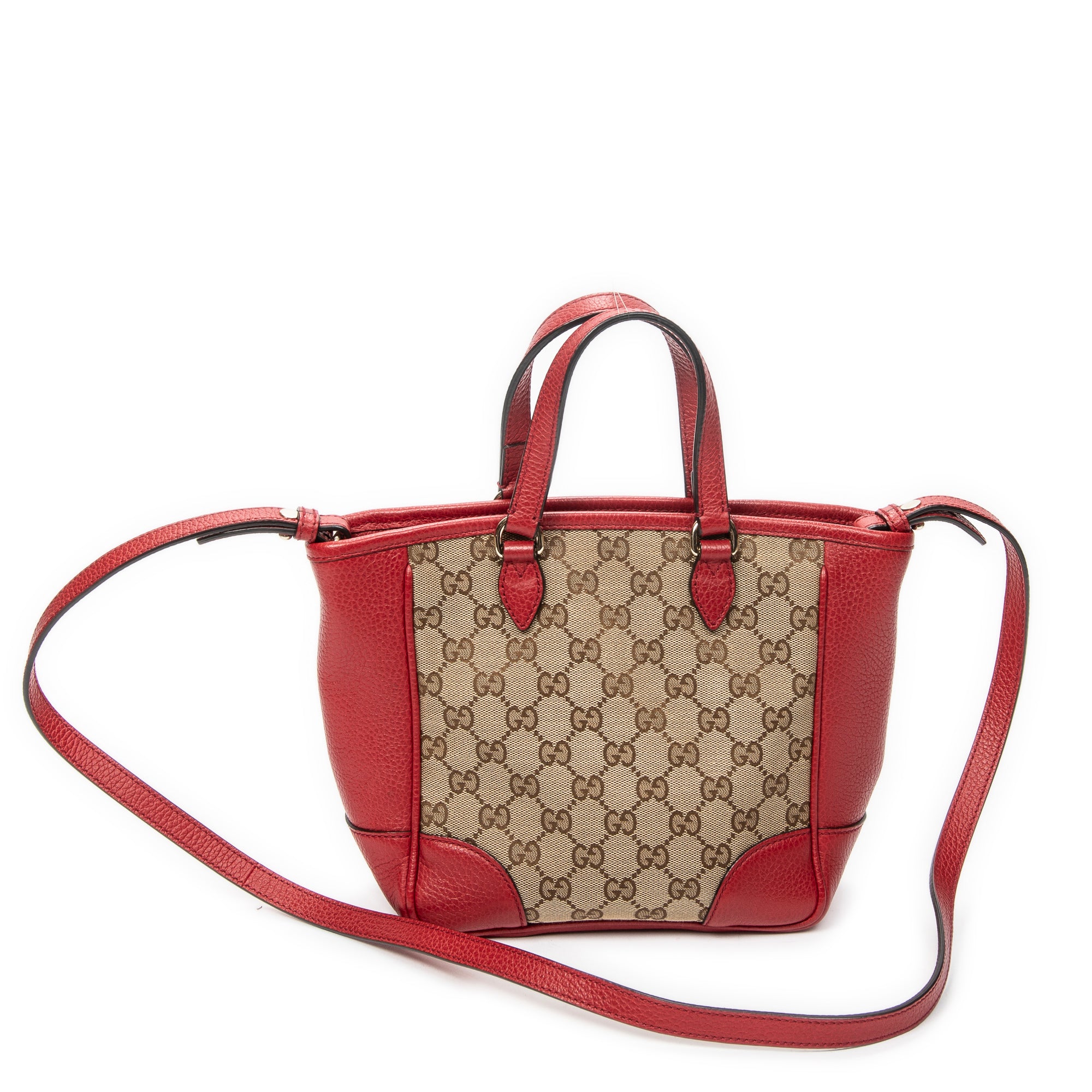 Shoulder Bag Small Bree Tote Red Monogrammed Canvas