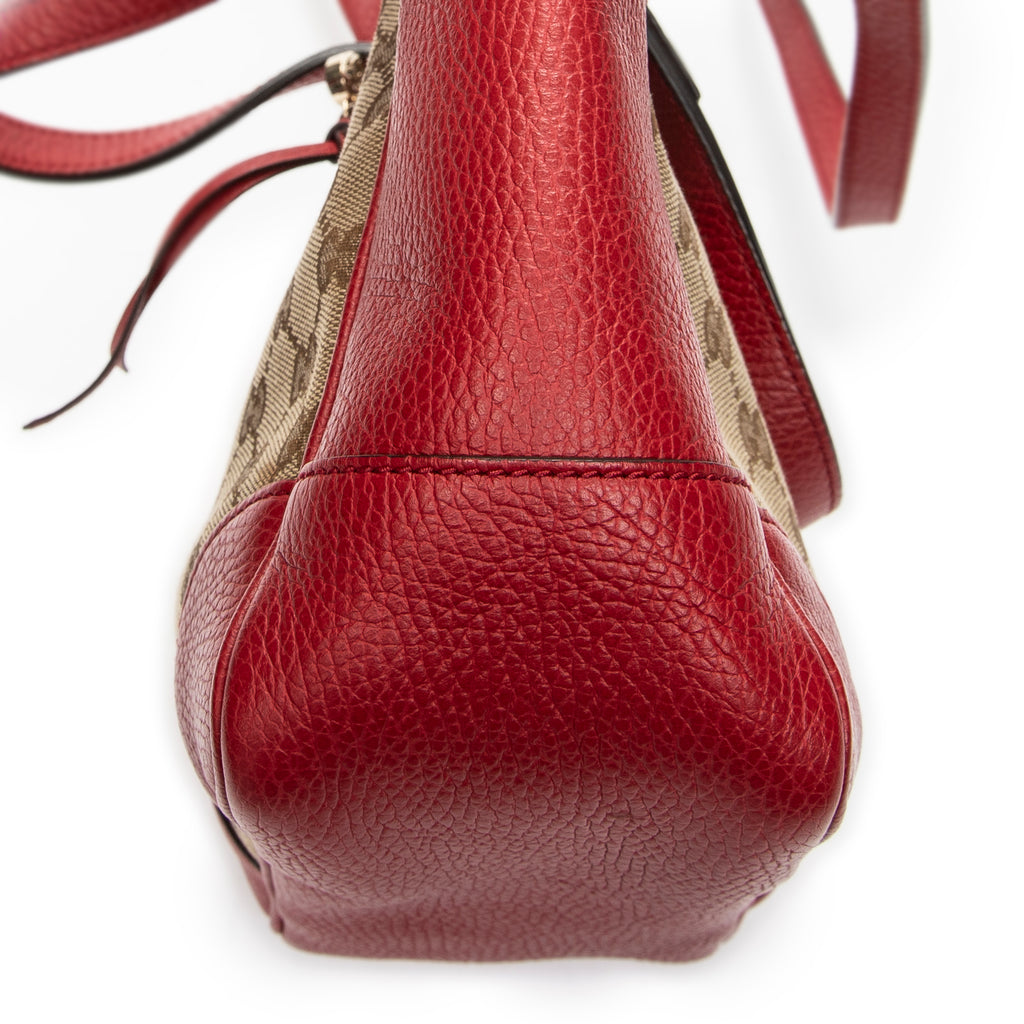 Shoulder Bag Small Bree Tote Red Monogrammed Canvas