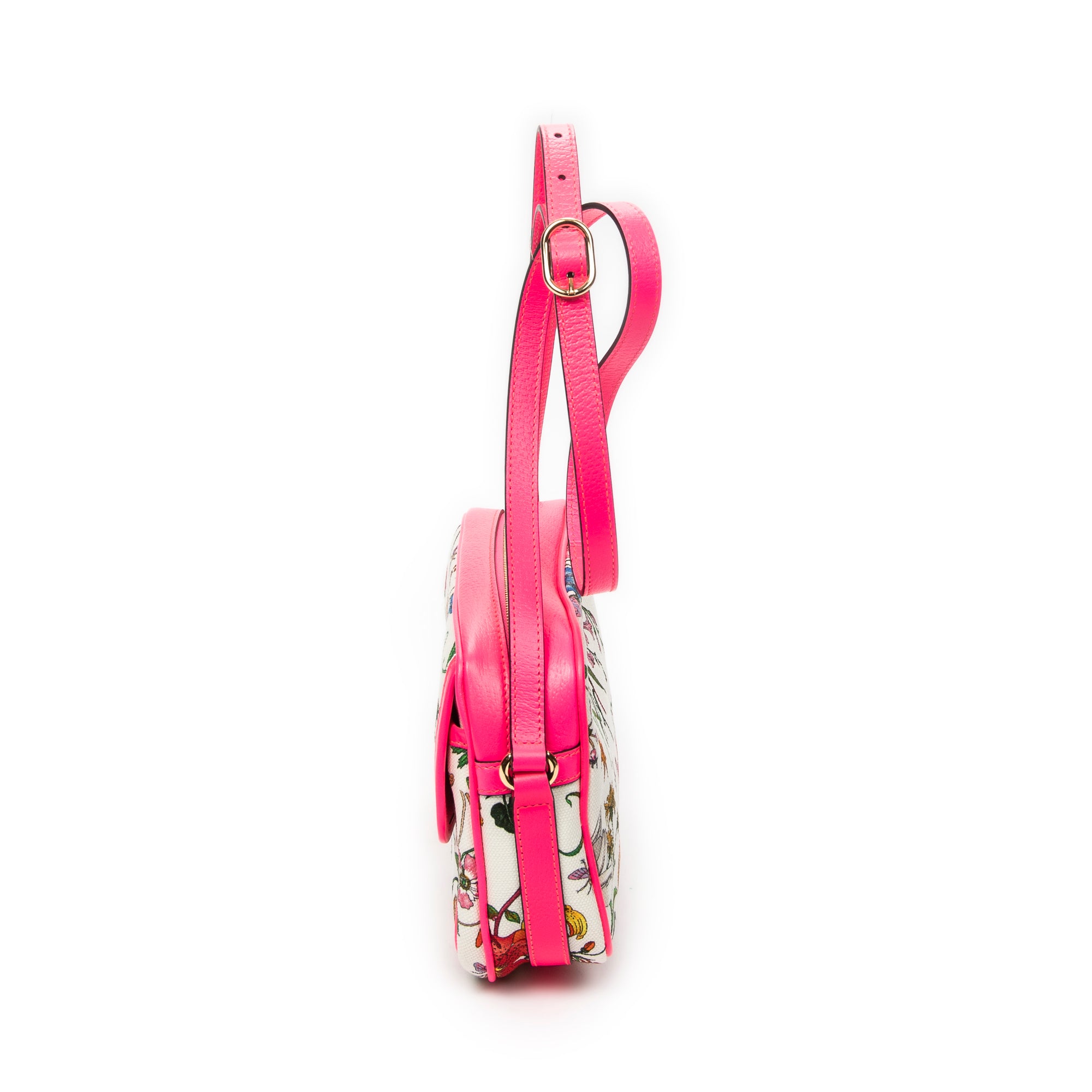 Shoulder Bag Multicolor Flora Camera Crossbody Electric Pink Flora Print Canvas