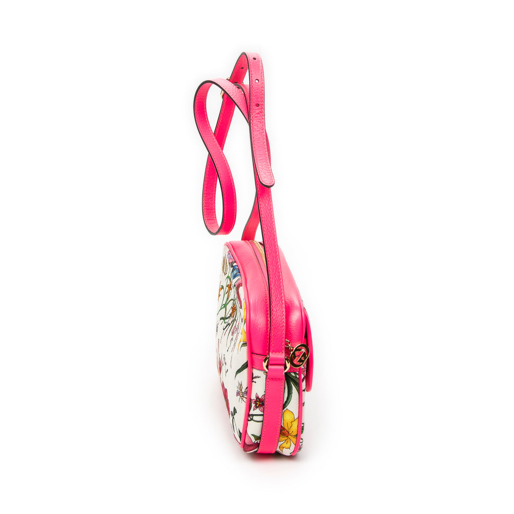 Shoulder Bag Multicolor Flora Camera Crossbody Electric Pink Flora Print Canvas