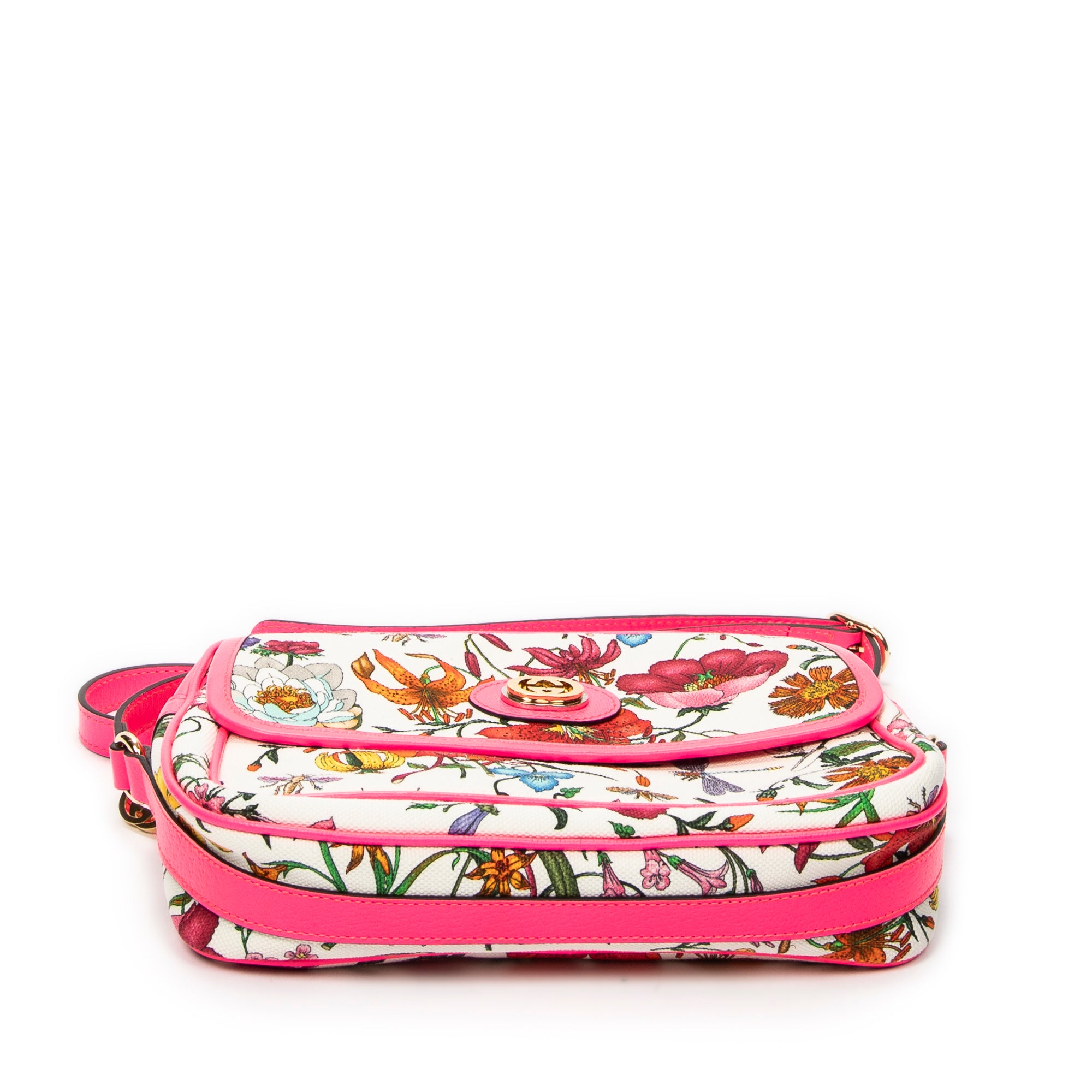 Shoulder Bag Multicolor Flora Camera Crossbody Electric Pink Flora Print Canvas