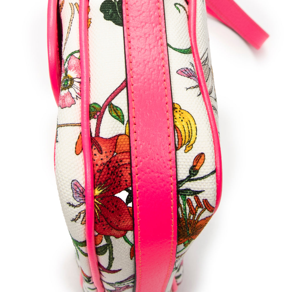 Shoulder Bag Multicolor Flora Camera Crossbody Electric Pink Flora Print Canvas