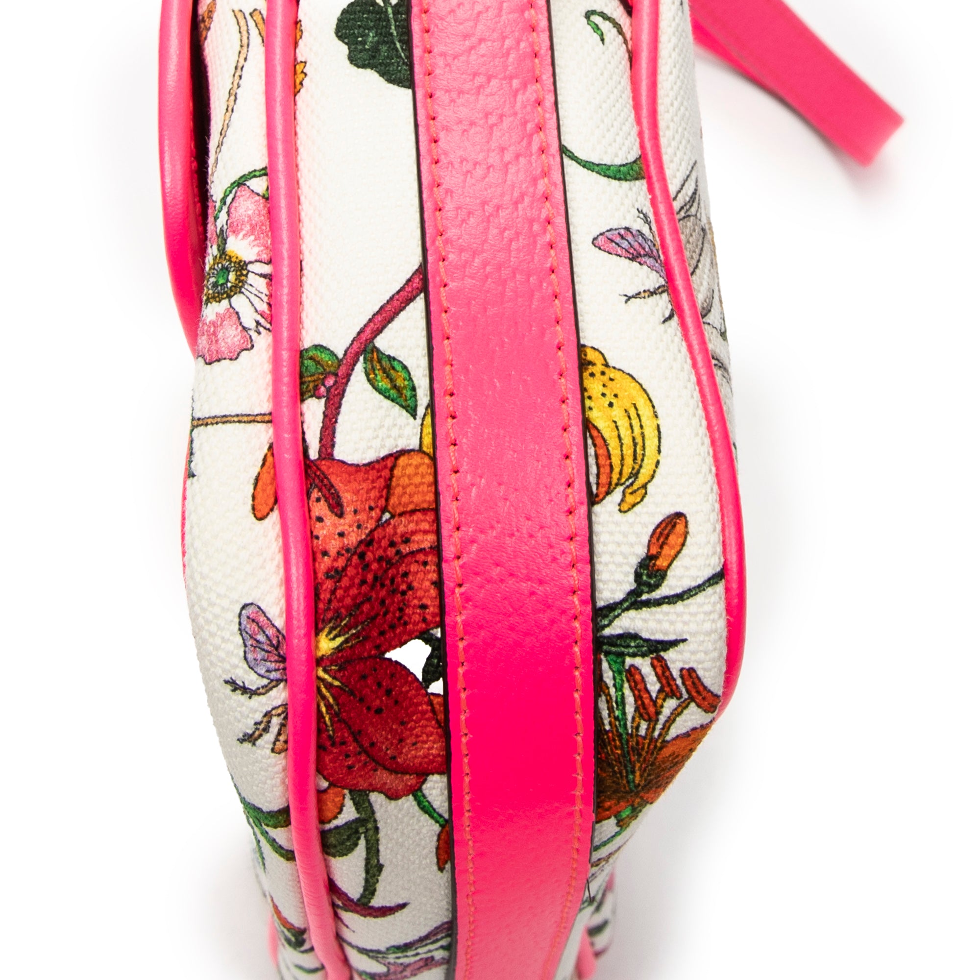 Shoulder Bag Multicolor Flora Camera Crossbody Electric Pink Flora Print Canvas