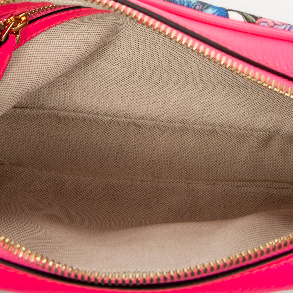 Shoulder Bag Multicolor Flora Camera Crossbody Electric Pink Flora Print Canvas