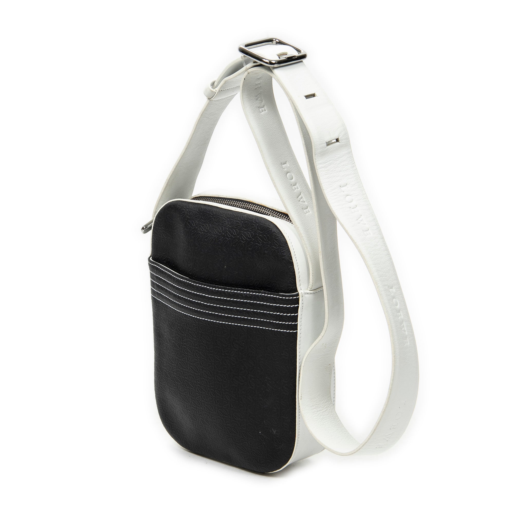 Shoulder Bag Small Camera Messenger Black Anagram Embossed Leather