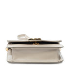 Shoulder Bag C Chain Clutch Grey Calfskin Leather