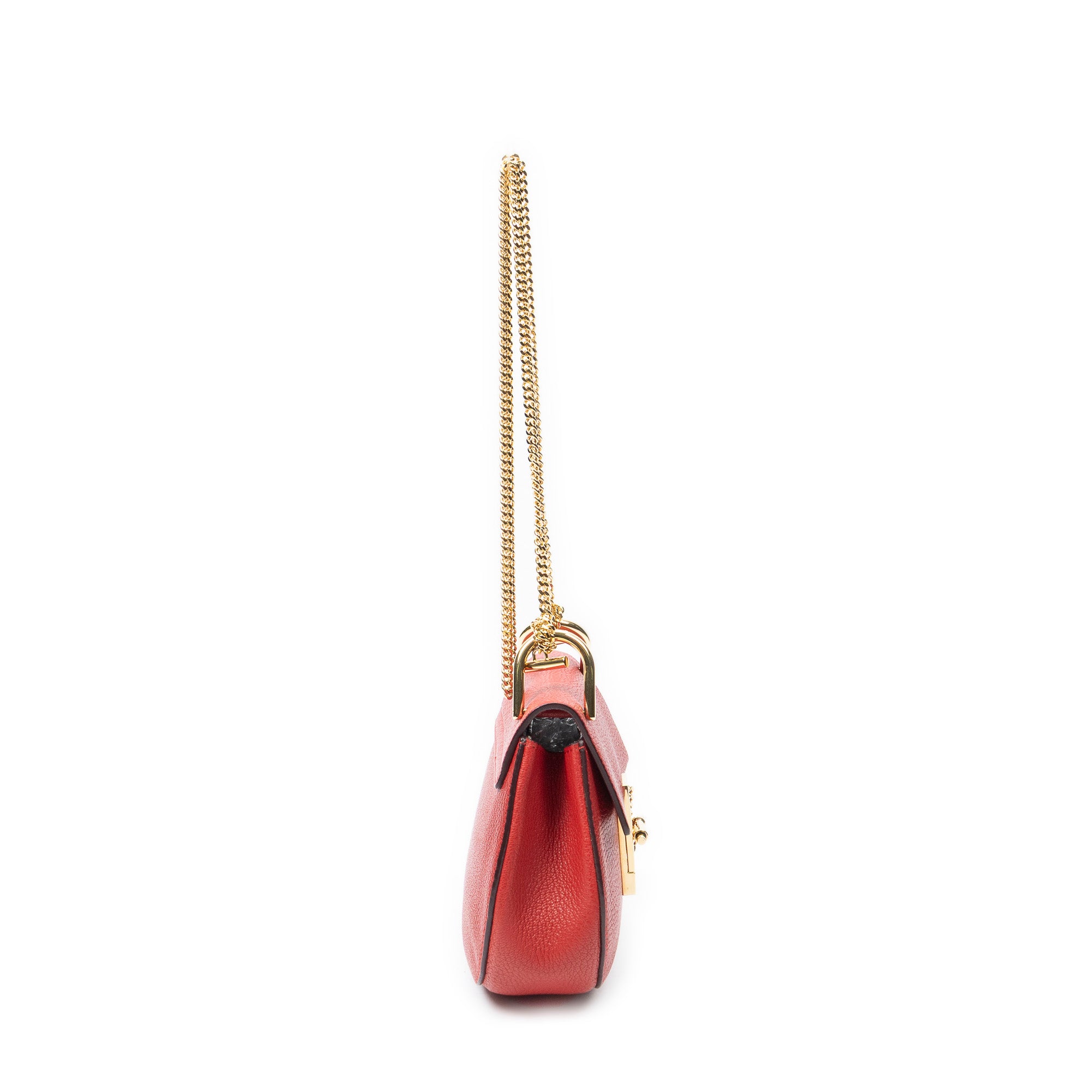 Shoulder Bag Mini Drew Red Grained Calfskin Leather