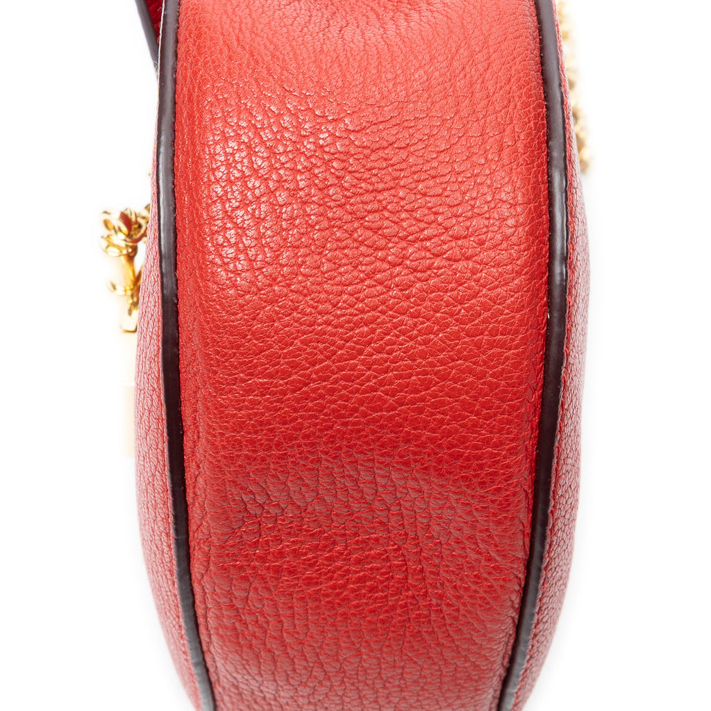 Shoulder Bag Mini Drew Red Grained Calfskin Leather