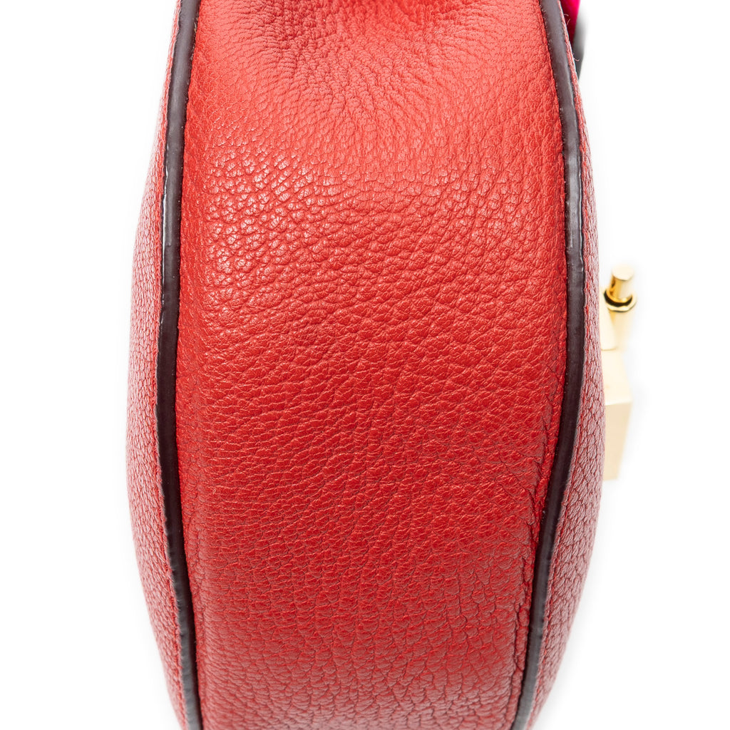 Shoulder Bag Mini Drew Red Grained Calfskin Leather
