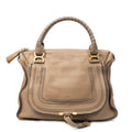 Shoulder Bag Large Marcie Brown Grained Calfskin Leather