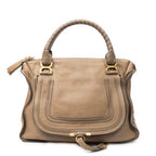 Shoulder Bag Large Marcie Brown Grained Calfskin Leather