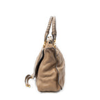 Shoulder Bag Large Marcie Brown Grained Calfskin Leather