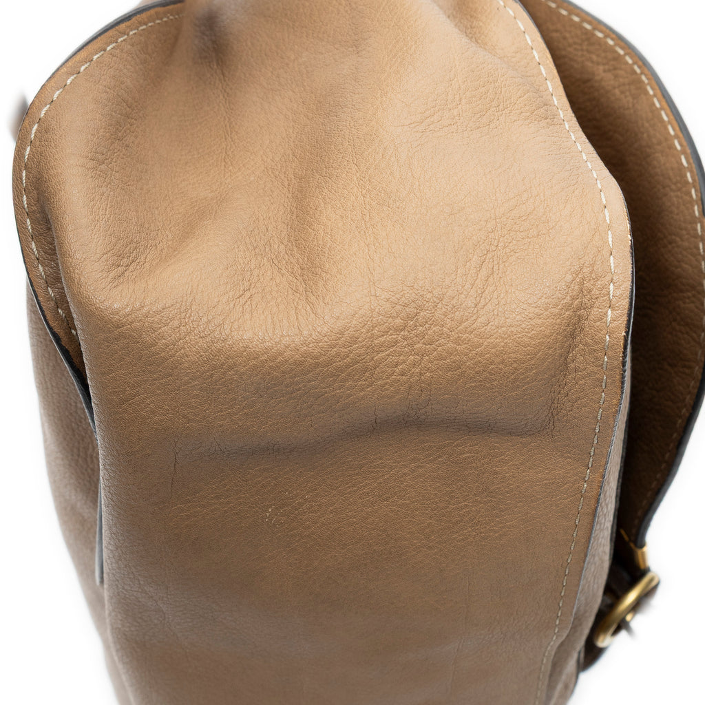 Shoulder Bag Large Marcie Brown Grained Calfskin Leather