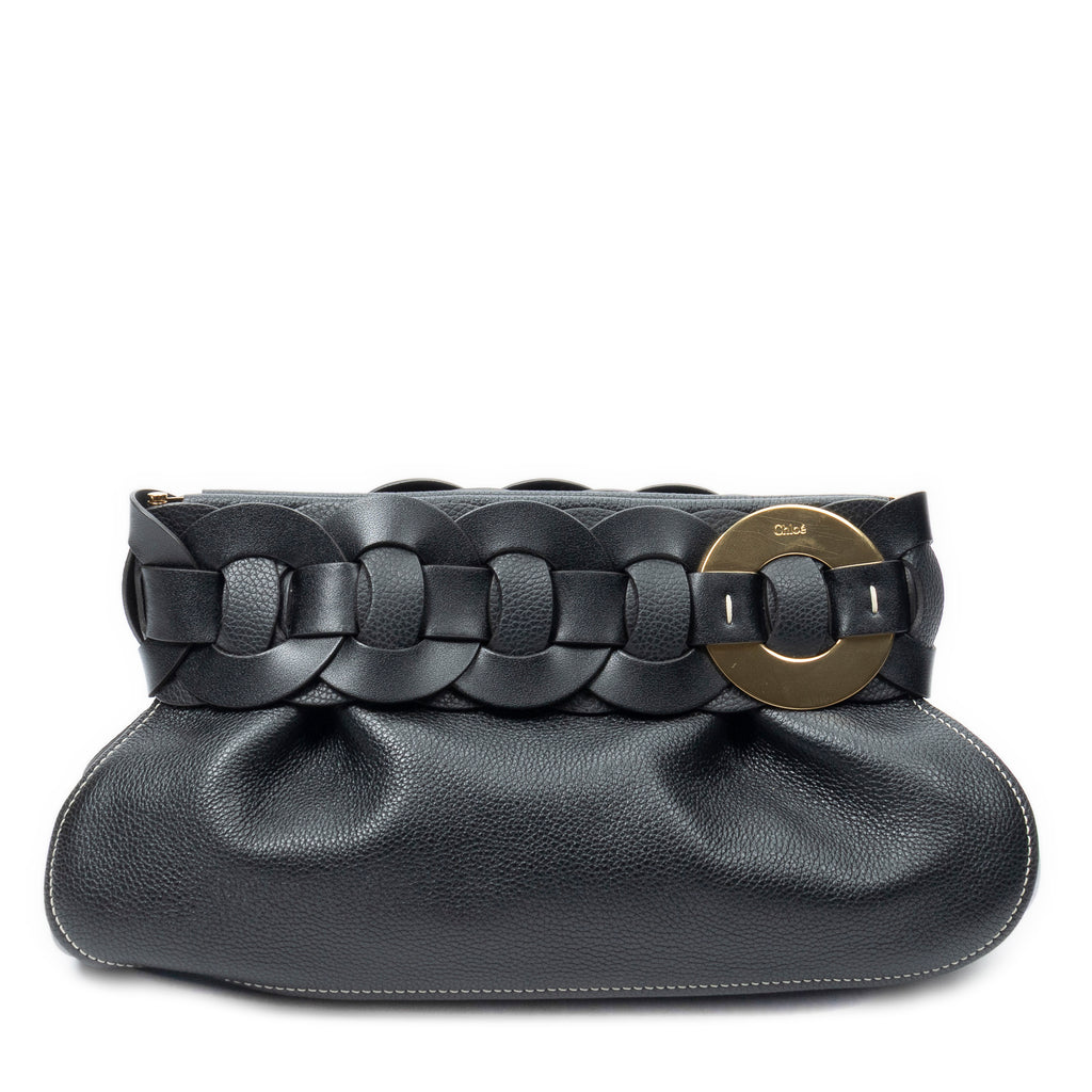 Clutch Darryl Clutch Black Grained Calfskin Leather