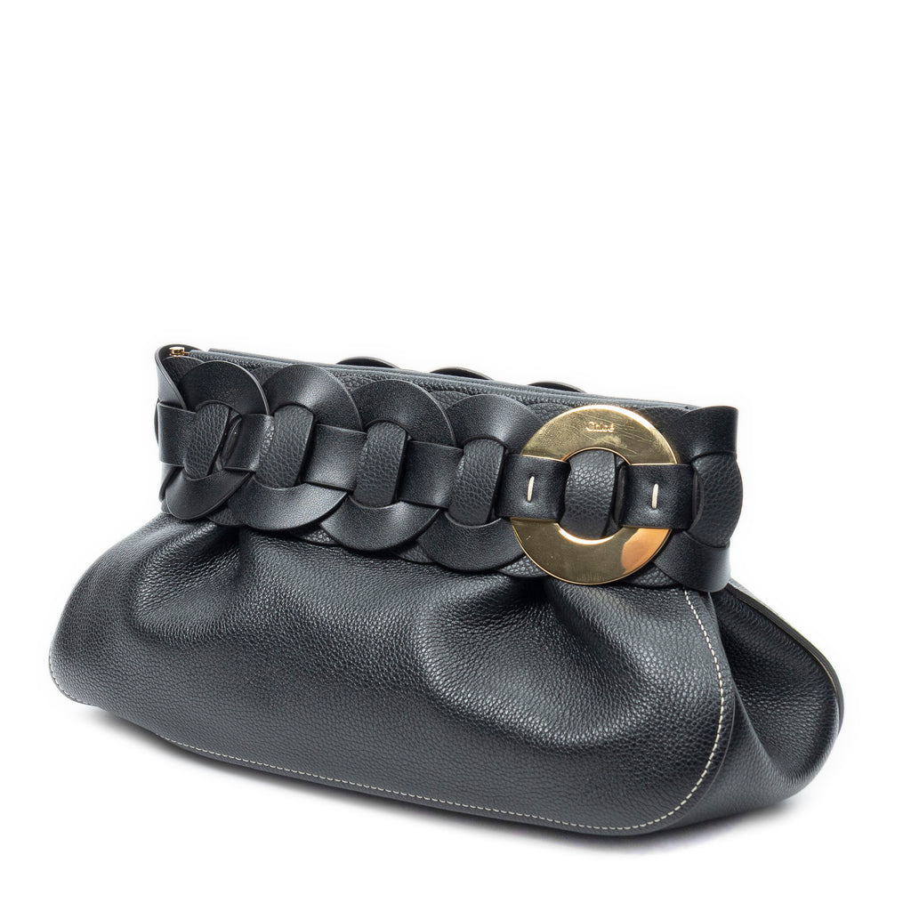 Clutch Darryl Clutch Black Grained Calfskin Leather