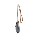 Shoulder Bag Vintage Halfmoon Flap Crossbody Grey Honeycomb Coated Canvas