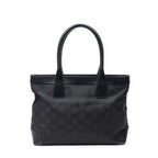 Shoulder Bag Zip Tote Black Monogrammed Nylon Canvas
