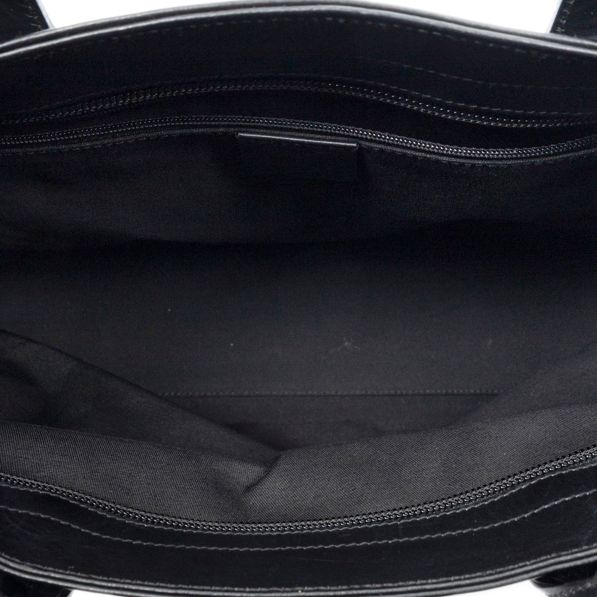 Shoulder Bag Zip Tote Black Monogrammed Nylon Canvas