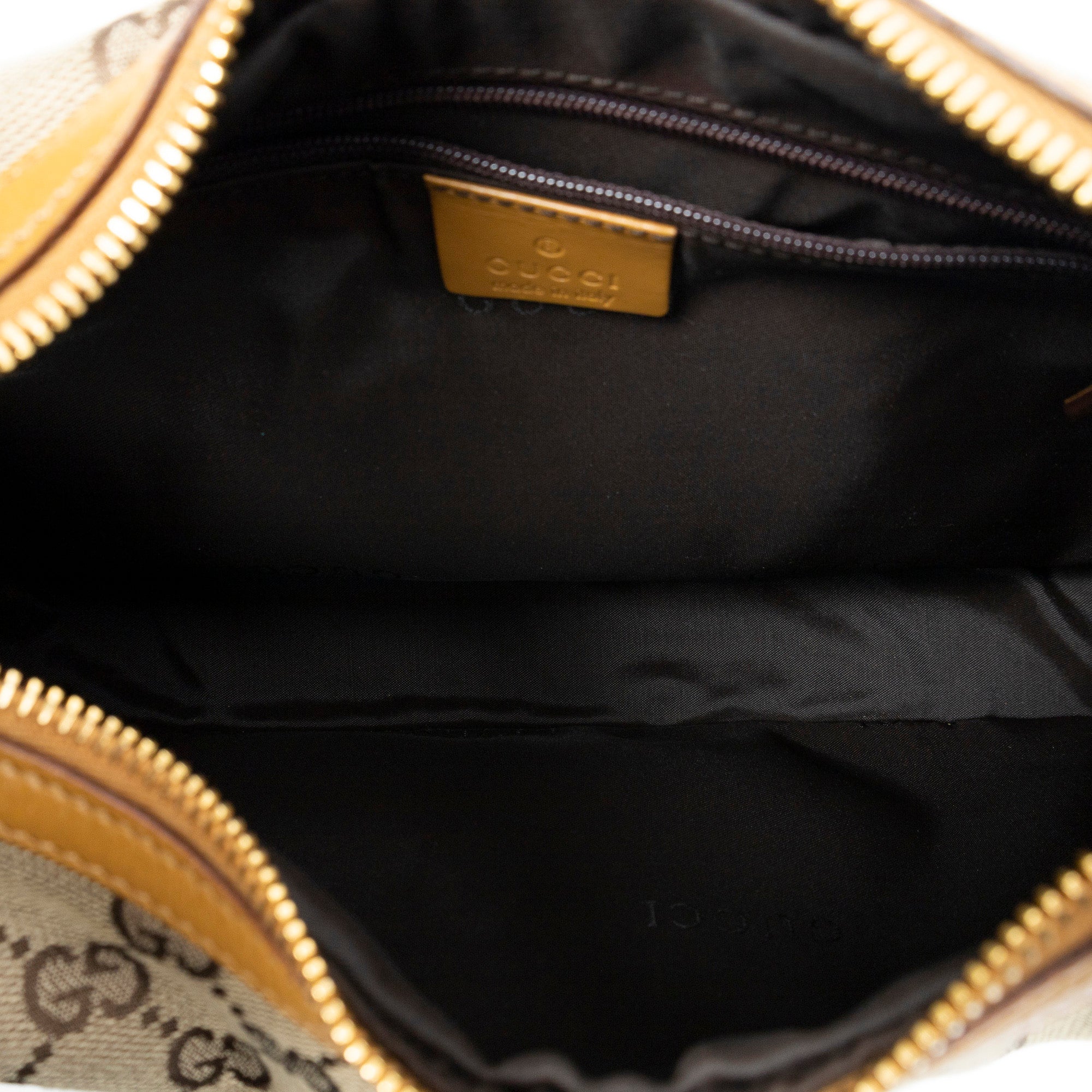Shoulder Bag Small Shoulder Zip Hobo Beige Monogrammed Canvas