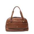 Shoulder Bag Heritage Flap Pocket Boston Brown Grained Calfskin Leather