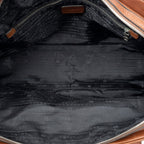 Shoulder Bag Heritage Flap Pocket Boston Brown Grained Calfskin Leather