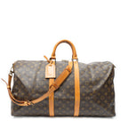 Travel Bag Keepall Bandouliere 55 Brown Monogram Canvas