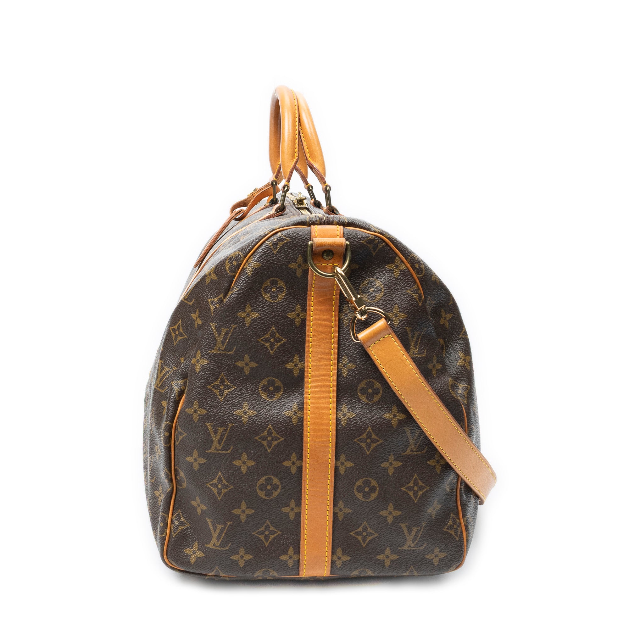 Travel Bag Keepall Bandouliere 55 Brown Monogram Canvas