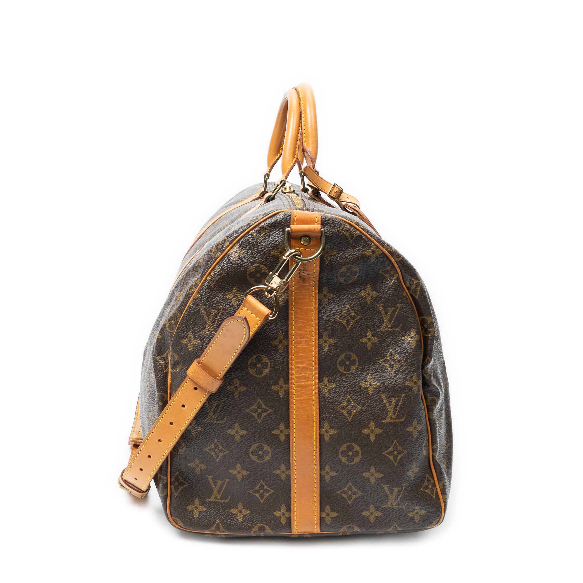 Travel Bag Keepall Bandouliere 55 Brown Monogram Canvas