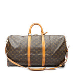 Travel Bag Keepall Bandouliere 55 Brown Monogram Canvas