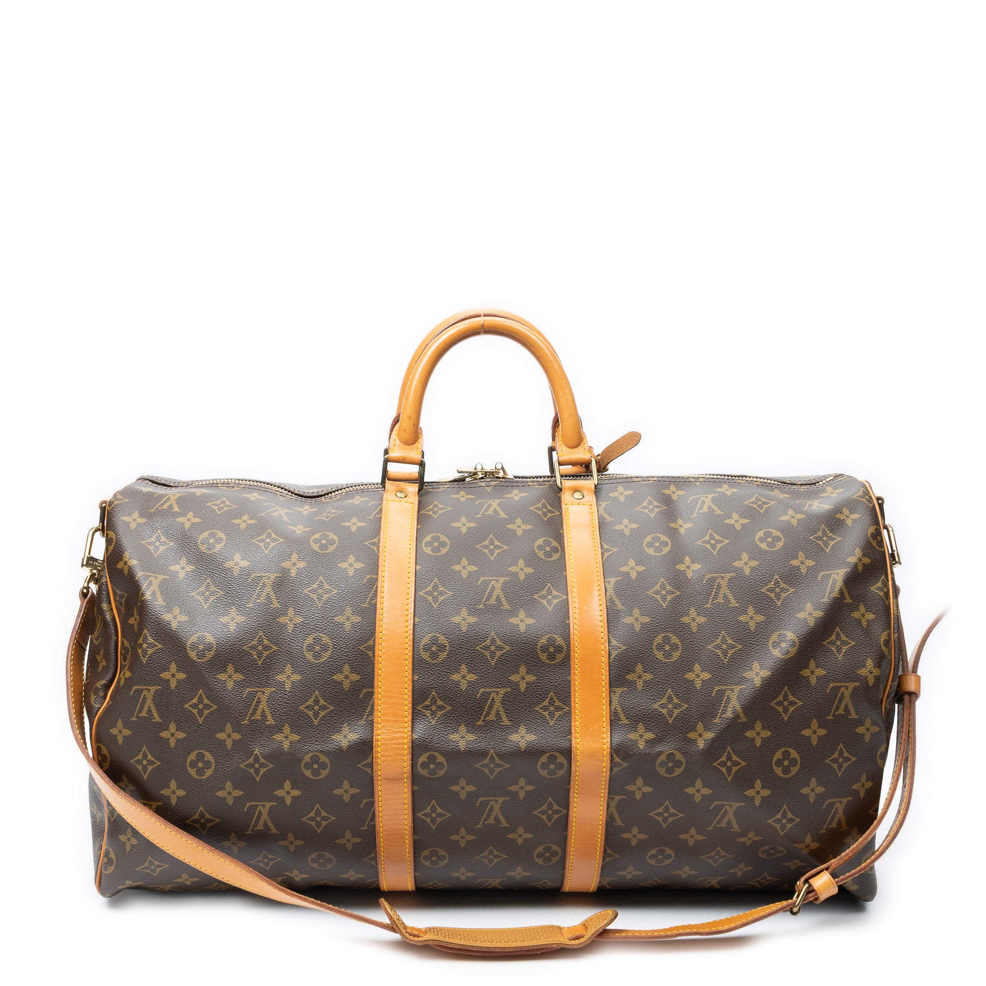 Travel Bag Keepall Bandouliere 55 Brown Monogram Canvas