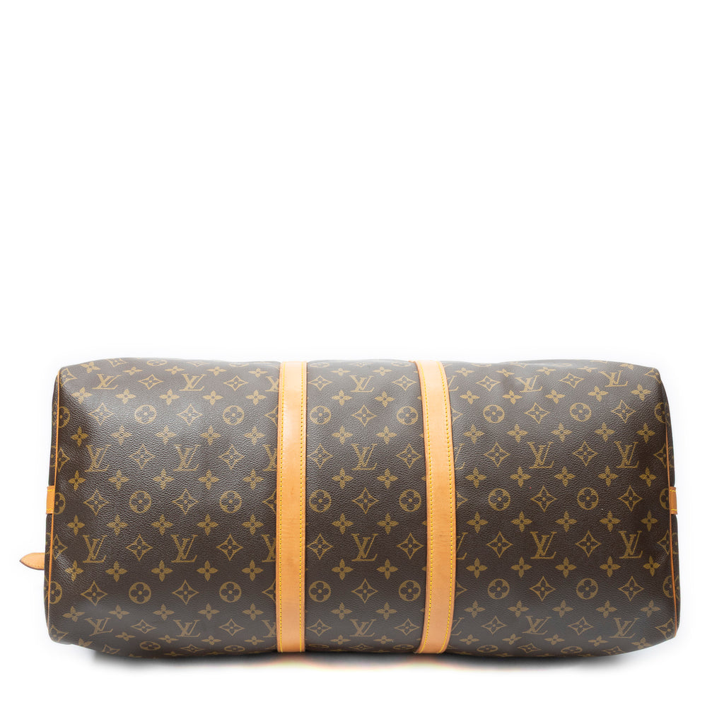 Travel Bag Keepall Bandouliere 55 Brown Monogram Canvas
