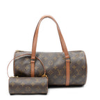 Handbag Papillon 30 Brown Monogram Canvas