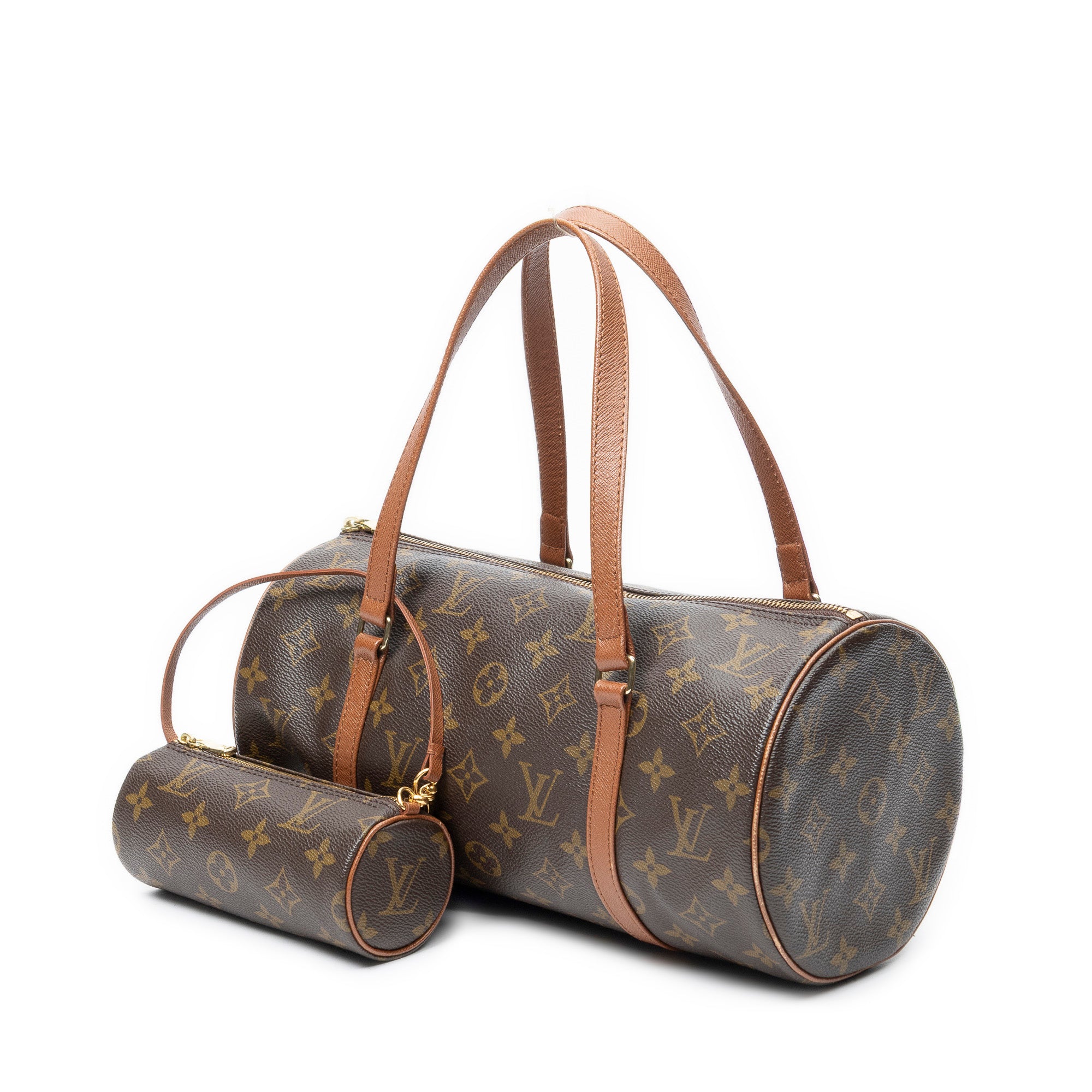 Handbag Papillon 30 Brown Monogram Canvas