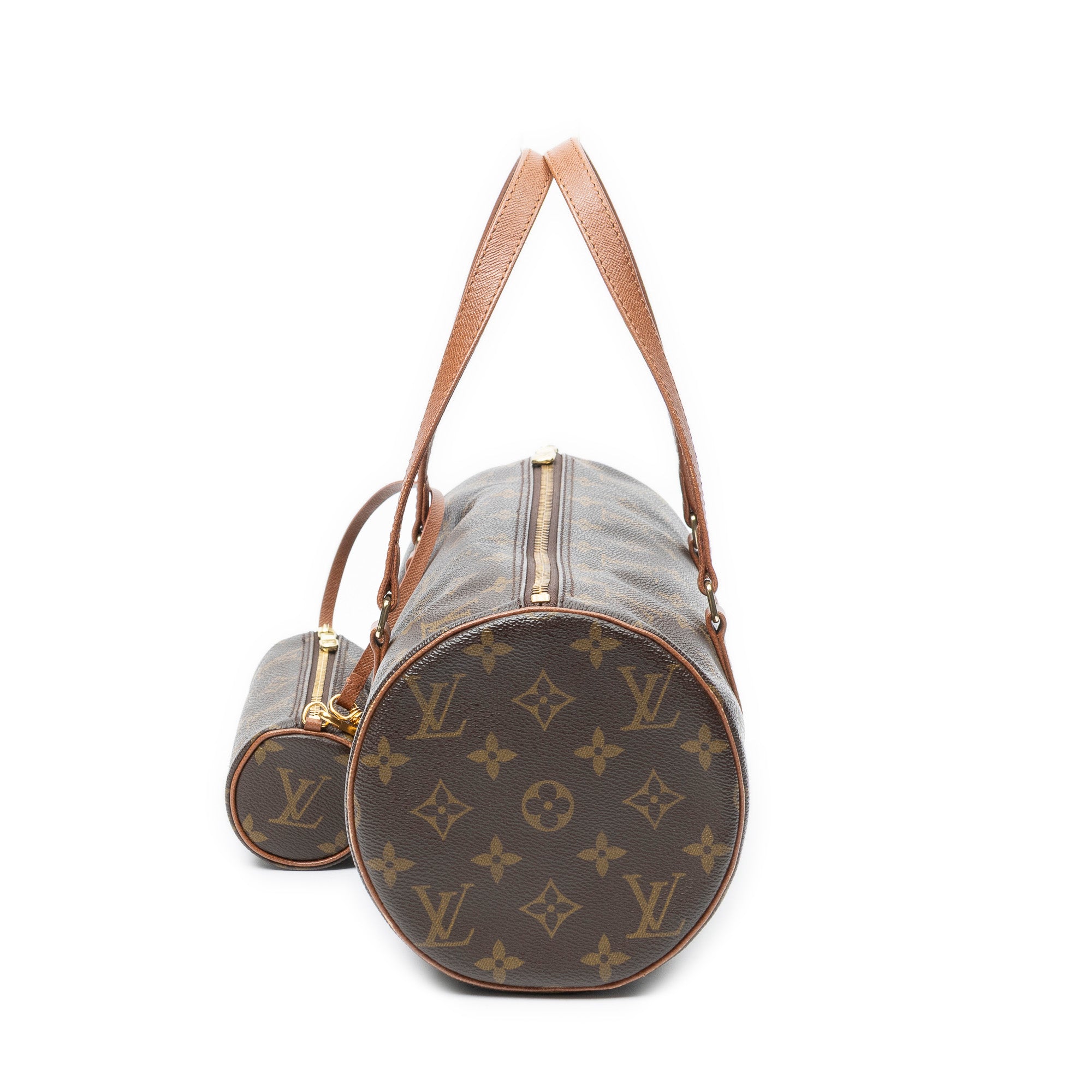 Handbag Papillon 30 Brown Monogram Canvas