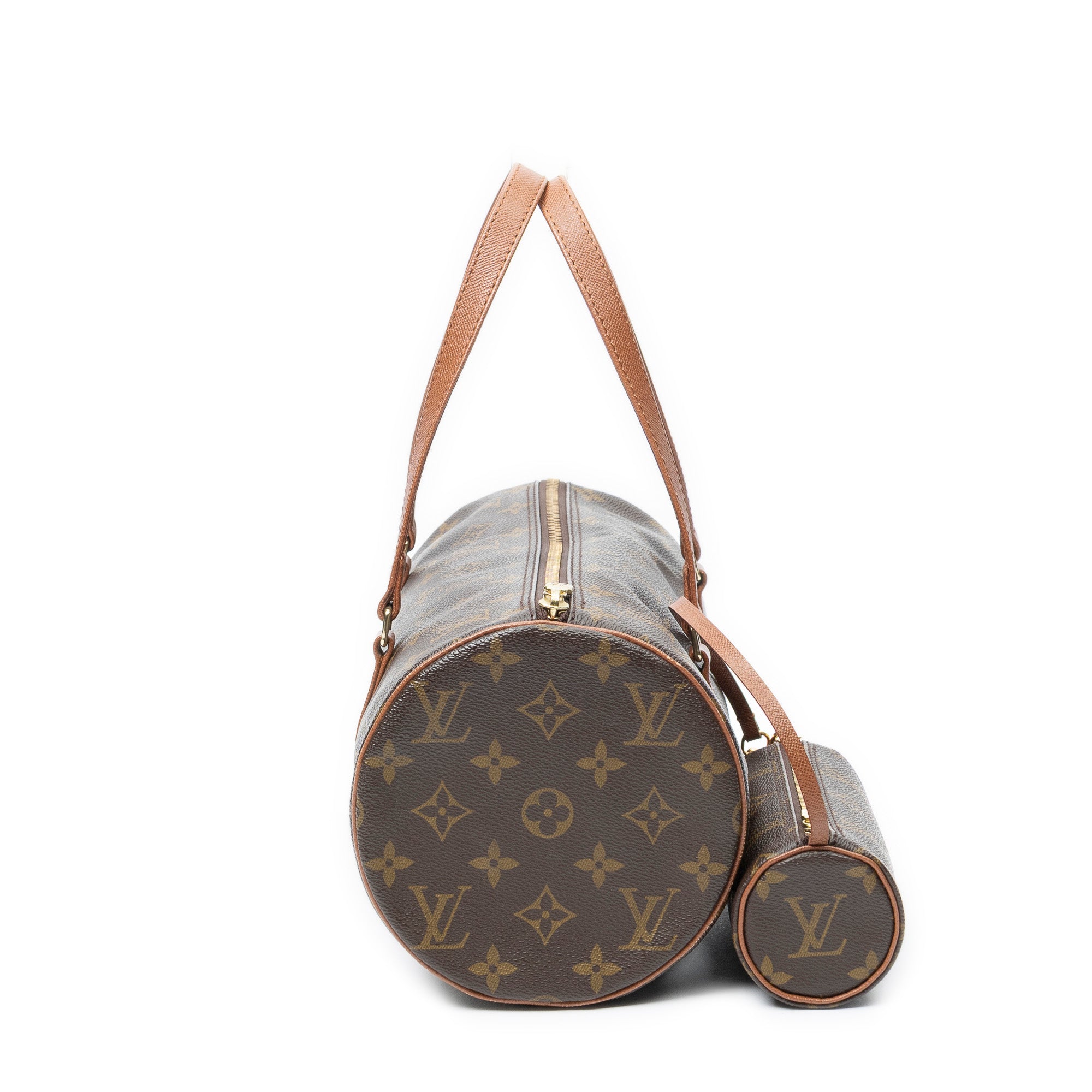 Handbag Papillon 30 Brown Monogram Canvas
