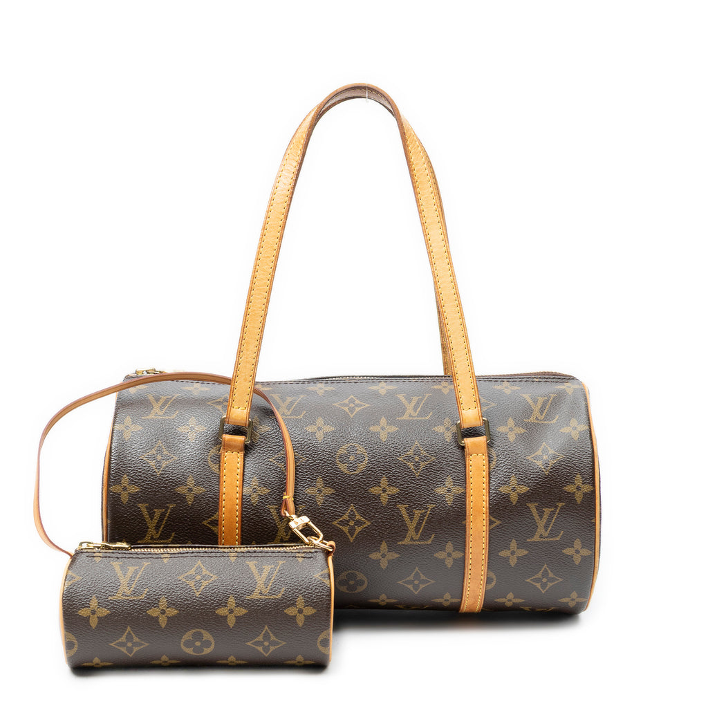Handbag Papillon 30 Brown Monogram Canvas