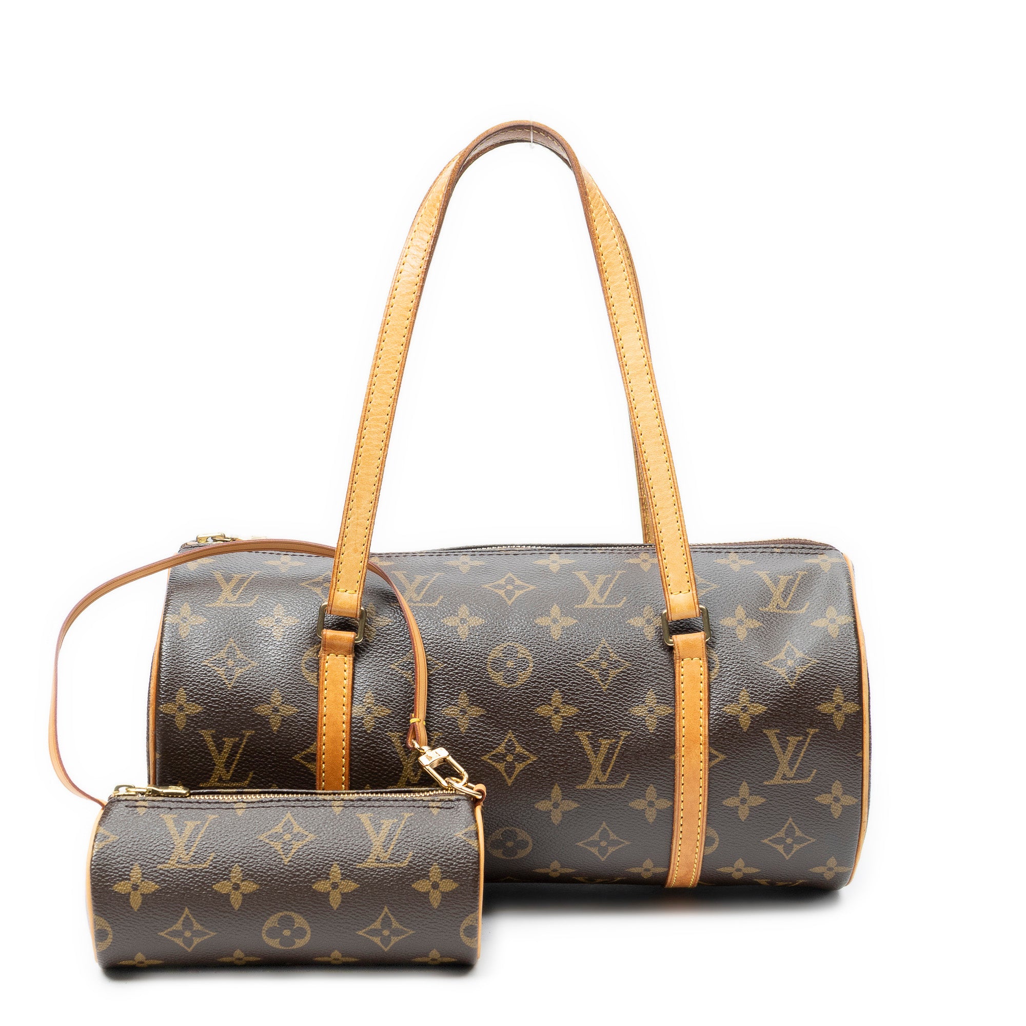 Handbag Papillon 30 Brown Monogram Canvas