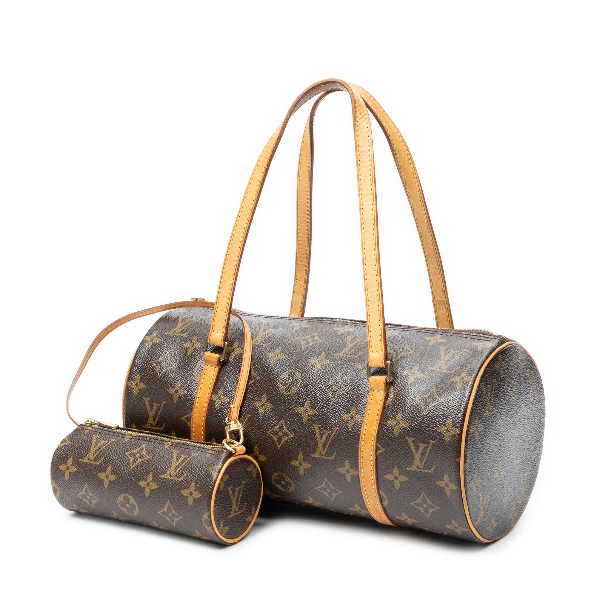 Handbag Papillon 30 Brown Monogram Canvas