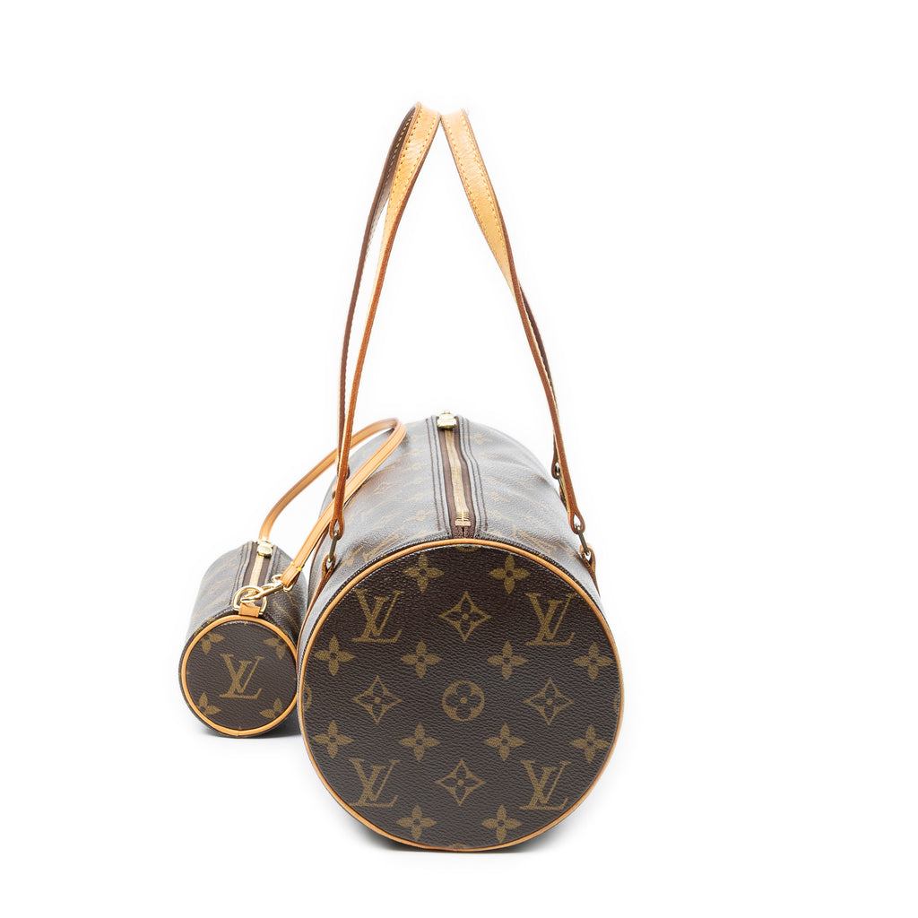 Handbag Papillon 30 Brown Monogram Canvas