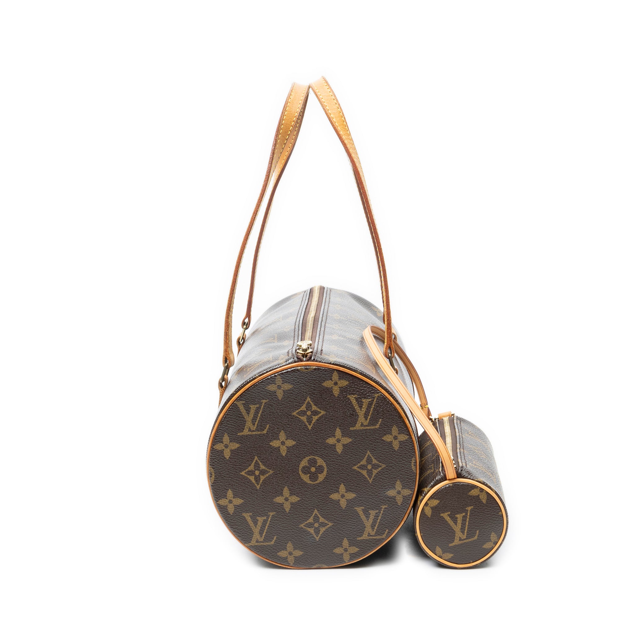 Handbag Papillon 30 Brown Monogram Canvas