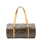 Handbag Papillon 30 Brown Monogram Canvas