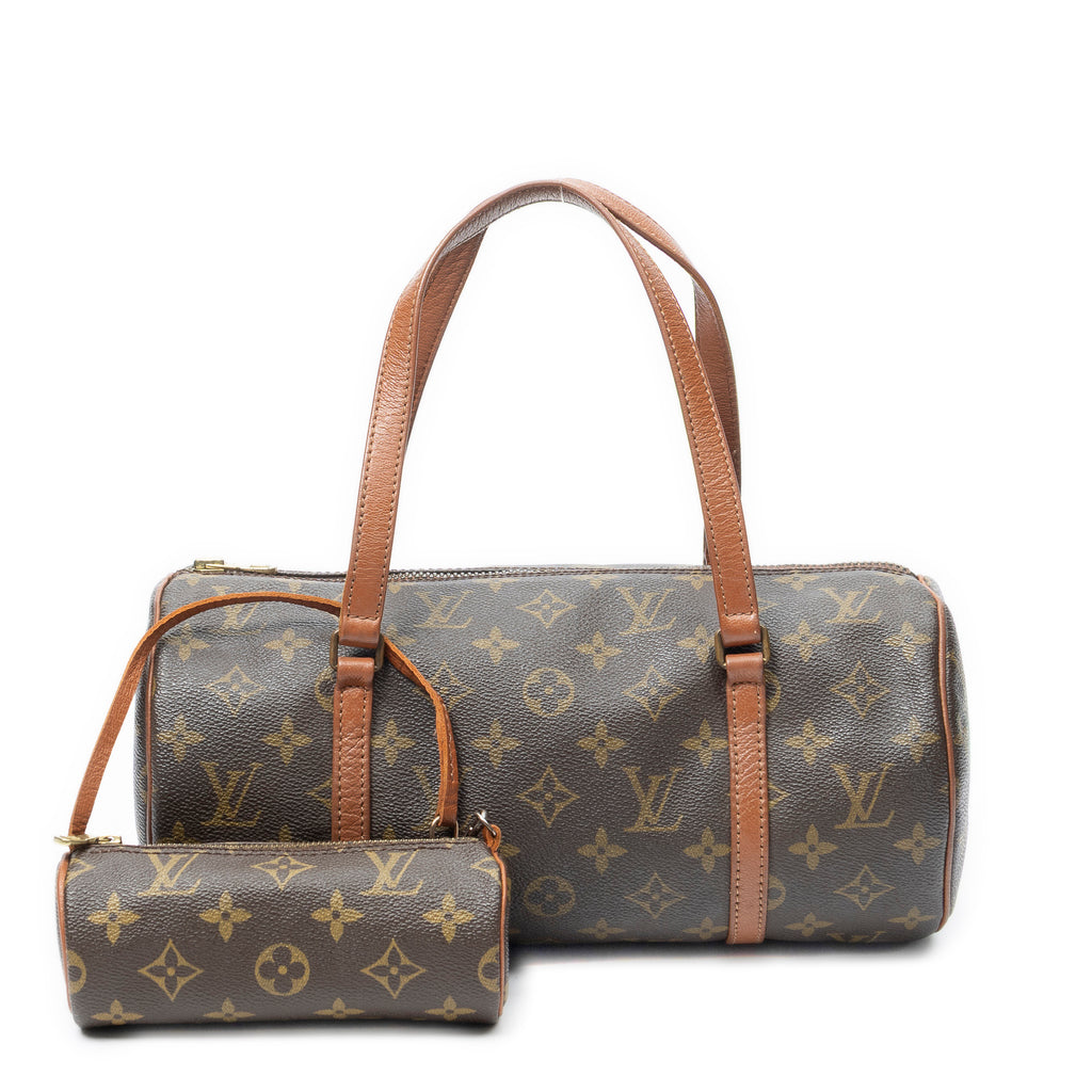 Handbag Papillon 26 Brown Monogram Canvas